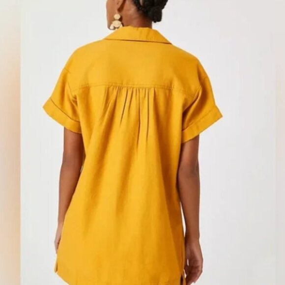 Pilcro Cotton Linen Button Front Dress S - Picture 2 of 9